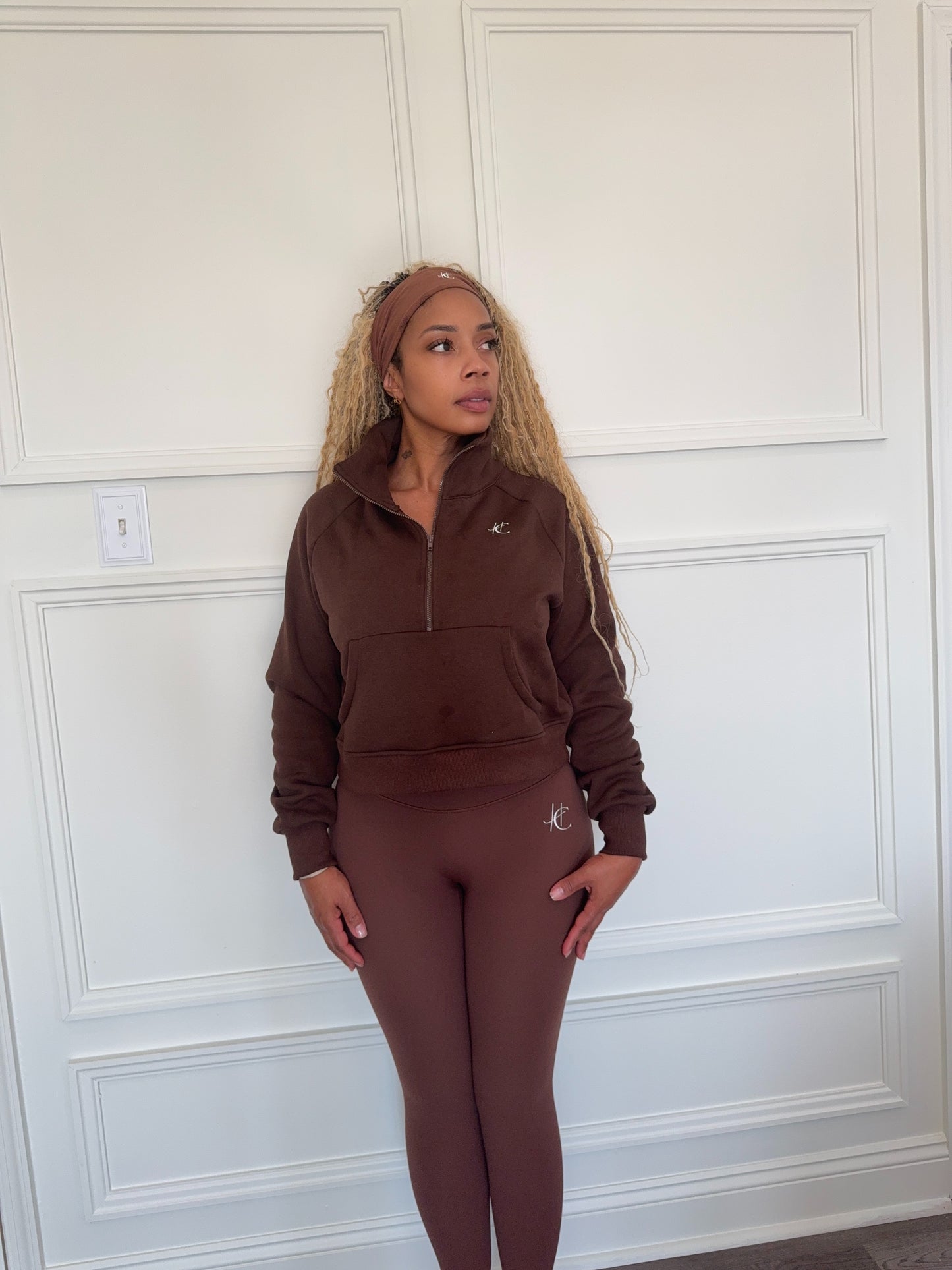 HC Mocha Half Zip Collar