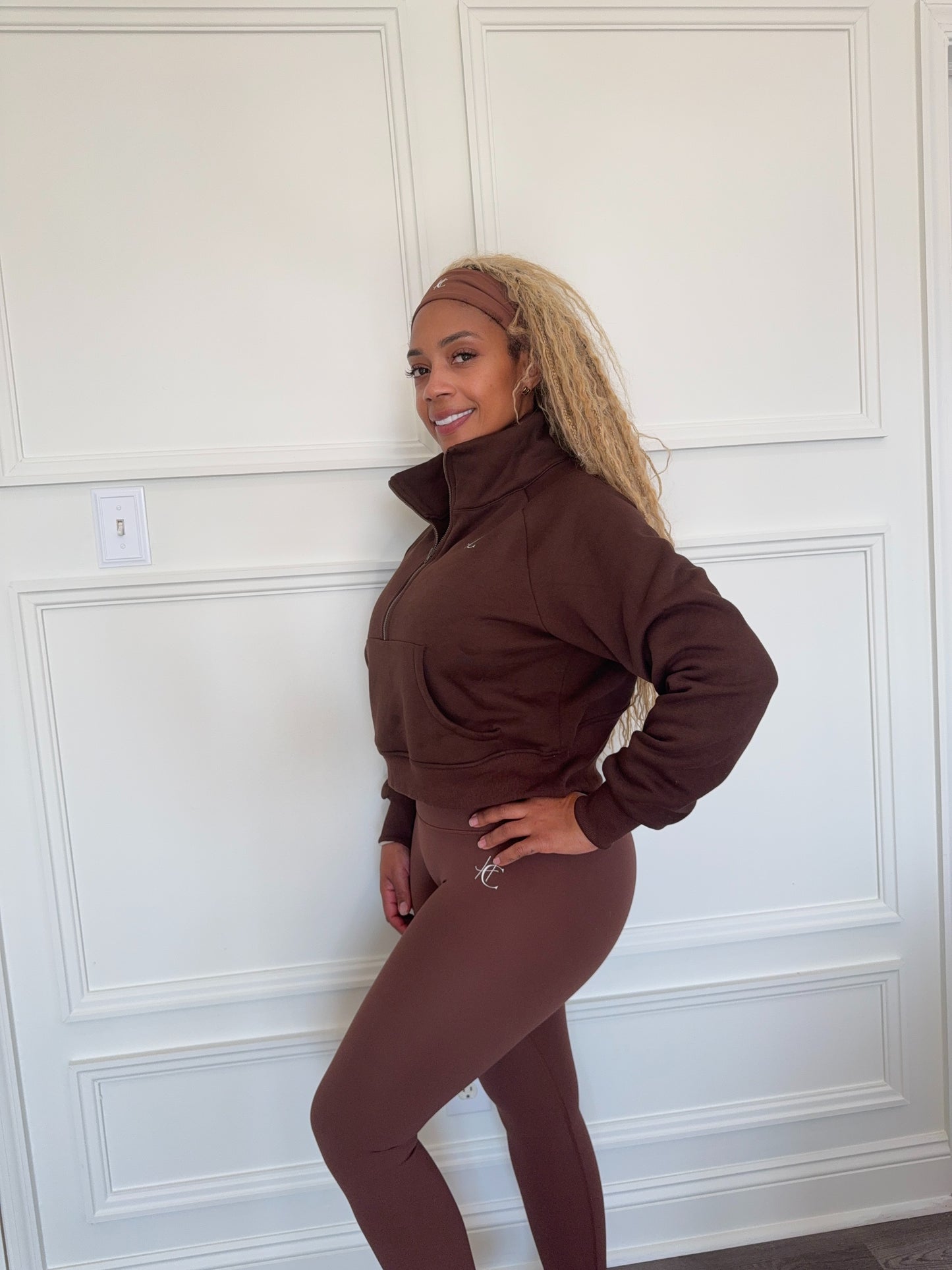 HC Mocha Half Zip Collar