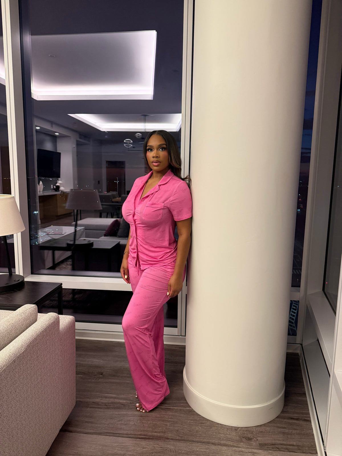 Hercurves pajamas short sleeve  pants set ( tall girl friendly)