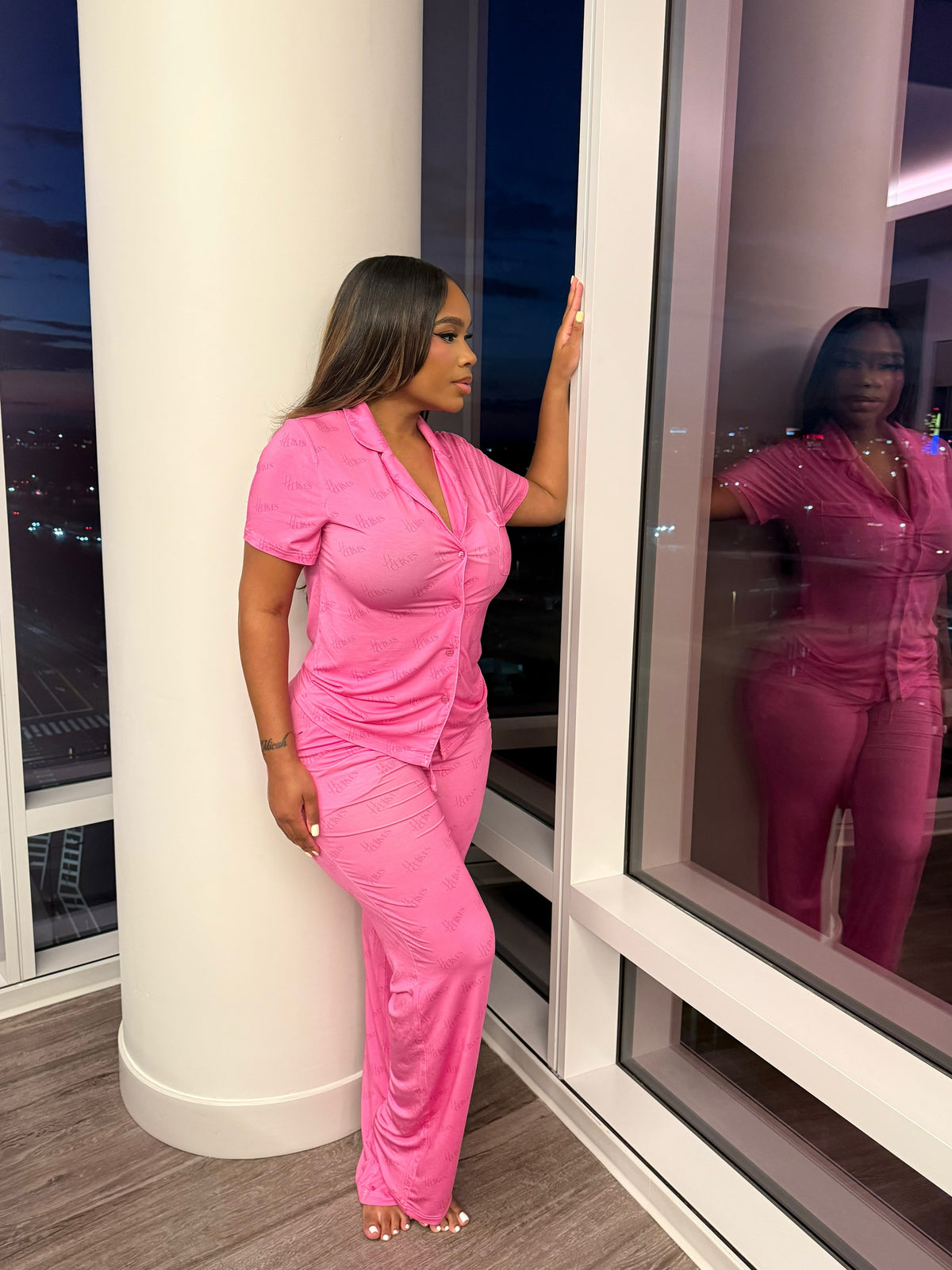 Hercurves pajamas short sleeve  pants set ( tall girl friendly)
